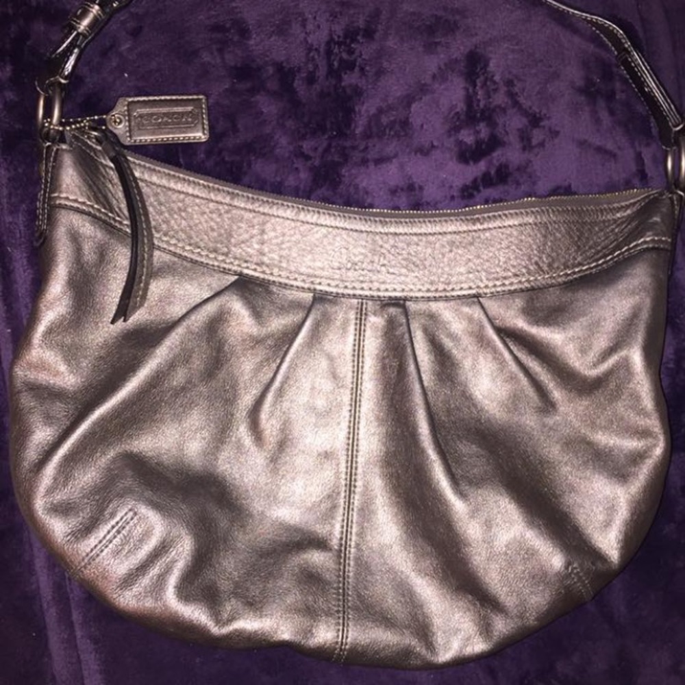 Authentic Coach Hobo Bag - Silver